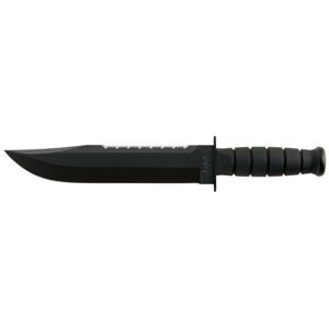 Nôž s pevnou čepeľou KA-BAR® Big Brother so zubatým ostrím na chrbte – Čierna (Farba: Čierna)