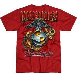 Pánske tričko 7.62 Design® USMC Eagle, Globe & Anchor - červené (Farba: Červená, Veľkosť: S)