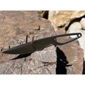 Nôž s pevnou čepeľou ANV® P100 - strieborný (Farba: Strieborná, Varianta: Sivá čepeľ – Stone Wash)