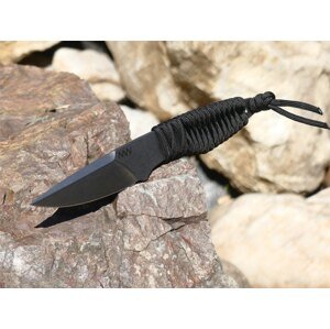 Nôž s pevnou čepeľou ANV® P100 - čierny (Farba: Čierna, Varianta: Sivá čepeľ – Stone Wash)
