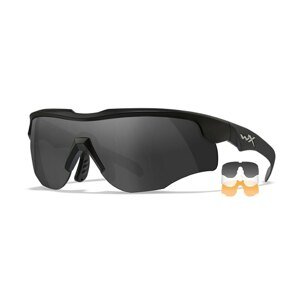 Strelecké okuliare Wiley X® Rogue, úzke stranice - čierny rámček, súprava - číre, dymovo sivé a oranžové Light Rust šošovky (Farba: Čierna, Šošovky: )