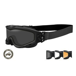 Taktické ochranné okuliare Wiley X® Spear Dual - čierny rámček, súprava - číre, dymovo sivé a oranžové Light Rust šošovky (Farba: Čierna, Šošovky: )