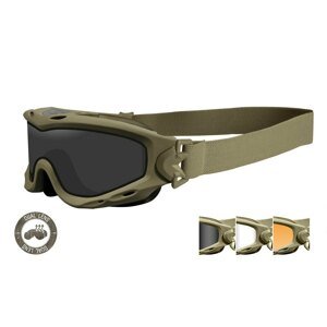 Taktické ochranné okuliare Wiley X® Spear Dual - khaki rámček, súprava - číre, dymovo sivé a oranžové Light Rust šošovky (Farba: Khaki, Šošovky: )