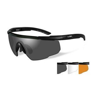 Okuliare Wiley X® Saber Advanced, súprava – Číre + Dymovo sivé + Oranžové Light Rust, Čierna (Farba: Čierna, Šošovky: )