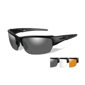Strelecké okuliare Wiley X® Saint, súprava - čierny rámček, súprava - číre, dymovo sivé a oranžové Light Rust šošovky (Farba: Čierna, Šošovky: )