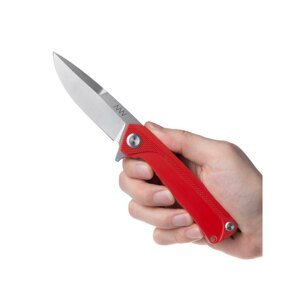 Zatvárací nôž ANV® Z100 G10 Liner Lock – Červená rukoväť, sivá čepeľ - Stone Wash (Farba: Červená, Varianta: Sivá čepeľ – Stone Wash)
