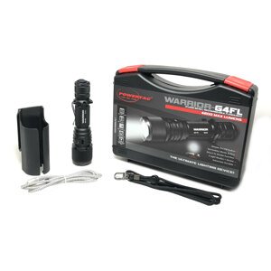 Powertac® Warrior G4 - 4200 lumenov taktické svietidlo (rozptýlené svetlo) (Farba: Čierna)