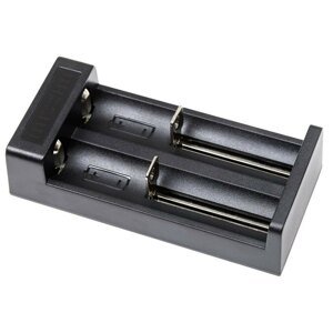 Nabíjačka batérií 18650 Dual Charger + Adapter PowerTac® (Farba: Čierna)