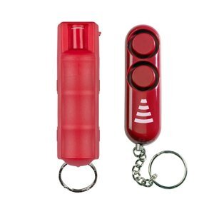 Súprava – obranný sprej a osobný alarm Sabre Red®  – Červená (Farba: Červená)