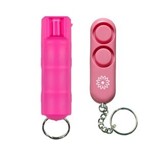 Súprava – obranný sprej a osobný alarm Sabre Red®  – Ružová (Farba: Ružová)