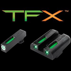 Mieridlá TFX Tritium / Fiber-Optic Truglo® - Glock® High Set – Čierna (Farba: Čierna)