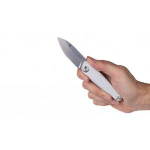 Zatvárací nôž Z050 ANV® - farba rukoväte: strieborná, sivá čepeľ - Stone wash (Farba: Strieborná, Varianta: Sivá čepeľ - Stone Wash)