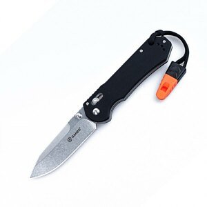 Zatvárací nôž G7452-WS Ganzo® - Sivá čepeľ SW, Čierna rukoväť (Farba: Čierna, Varianta: Sivá čepeľ – Stone Wash)