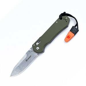Zatvárací nôž G7452-WS Ganzo® - Sivá čepeľ SW, Zelená rukoväť (Farba: Zelená, Varianta: Sivá čepeľ – Stone Wash)