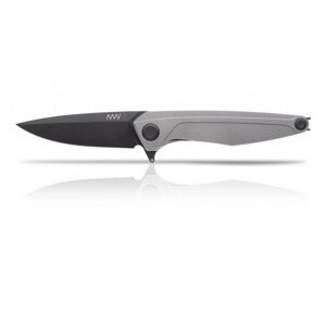 Zatvárací nôž ANV® Z300 Titanium Frame Lock - Šedá rukoväť, čierna čepeľ - DLC (Farba: Sivá, Varianta: Čierna čepeľ - DLC)