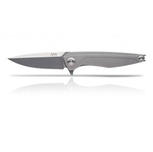 Zatvárací nôž ANV® Z300 Titanium Frame Lock - Šedá rukoväť, sivá čepeľ - Stone Wash (Farba: Sivá, Varianta: Sivá čepeľ - Stone Wash)