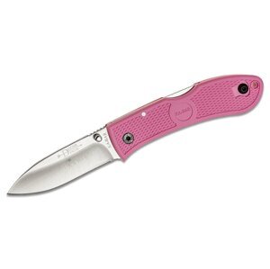 Zatvárací nôž KA-BAR® Dozier Folding Hunter – Strieborná čepeľ - Satin, Ružová (Farba: Ružová, Varianta: Strieborná čepeľ - Satin)