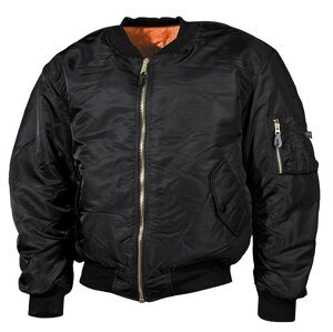 Bunda MFH® Flight Jacket MA1 “Bomber“ – Čierna (Farba: Čierna, Veľkosť: XXL)