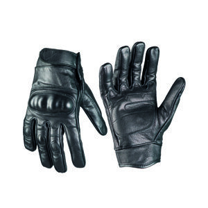Kožené rukavice TACTICAL Mil-Tec® s plastovým chráničom – Čierna (Farba: Čierna, Veľkosť: L)