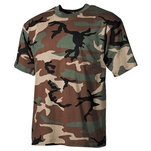 Bavlnené tričko US army MFH® s krátkym rukávom – US woodland (Farba: US woodland, Veľkosť: 3XL)