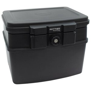 Ohňovzdorný box Fire Data 3 Rottner® – Cylindrický zámok, Čierna (Farba: Čierna, Varianta: Cylindrický zámok)